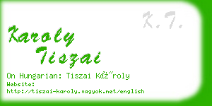 karoly tiszai business card